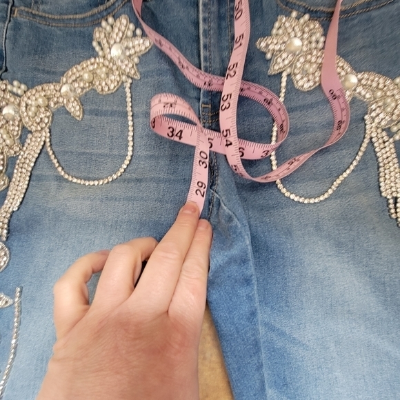 Venus Jeans Jewel Embellished Skinny Stretch Jeans Size 2 - Picture 10 of 12